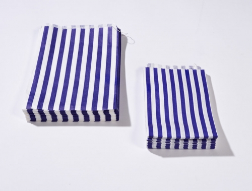 7 x 9 Blue Candy Stripe Paper Bags x 1000pcs