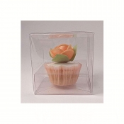 100mm x 100mm x 100mm Clear PVC Cupcake Boxes - With Inserts x 10pcs